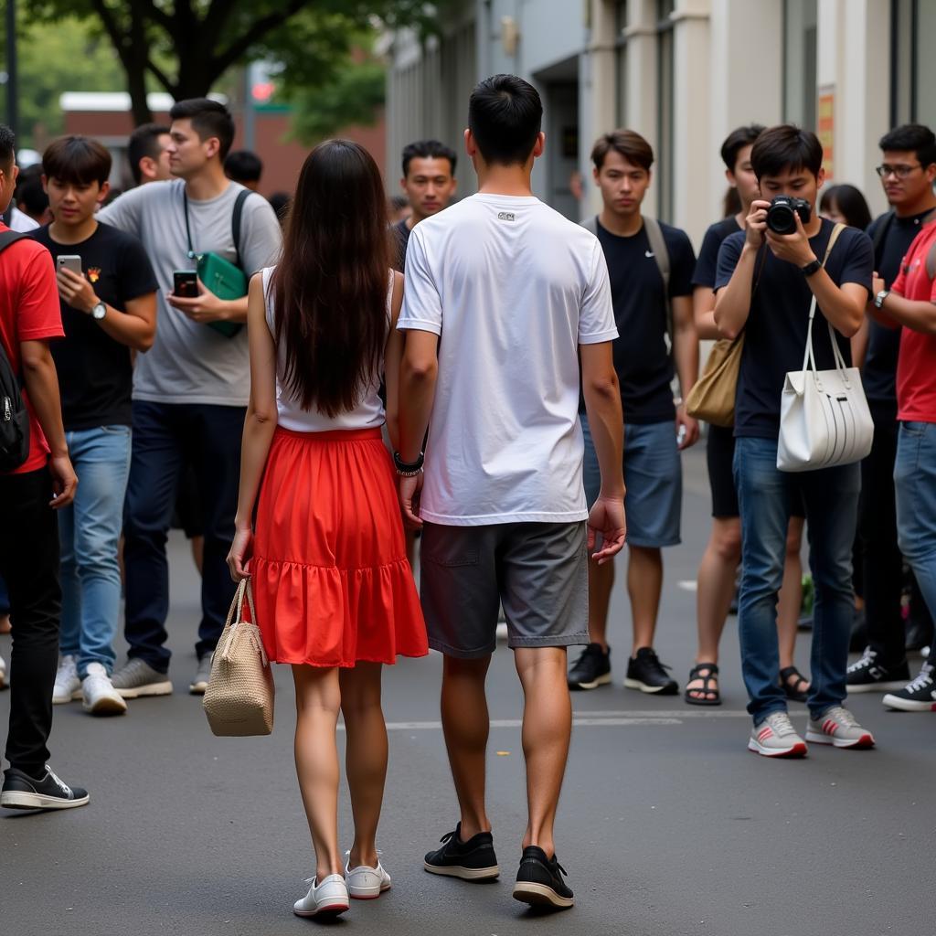 U23 Vietnam player and his girlfriend photographed by paparazzi