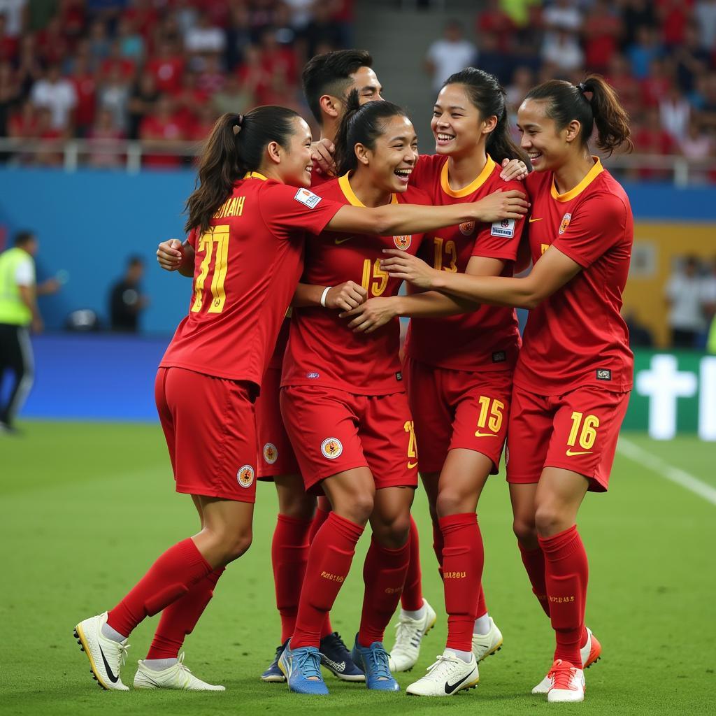 U23 Vietnam Players Celebrating a Goal