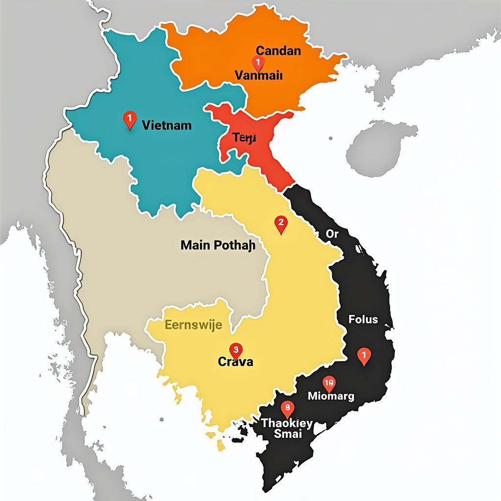 U23 Vietnam Players Geographical Distribution Map