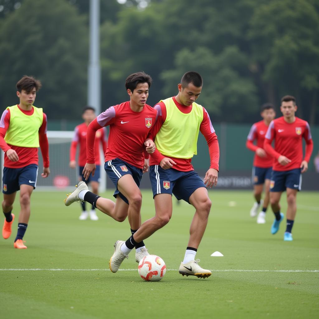 U23 Vietnam players training session