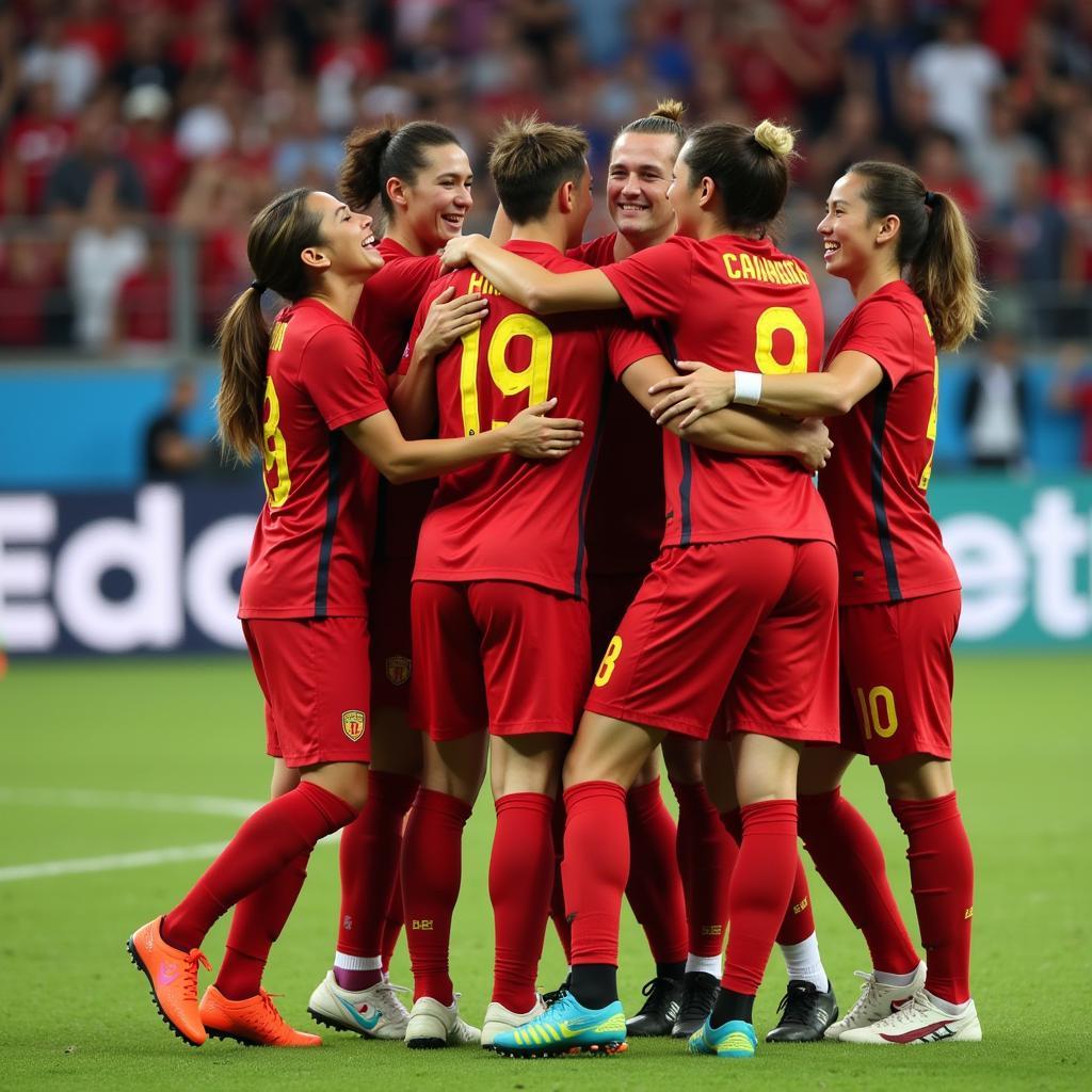 U23 Vietnam Team Celebrating a Goal