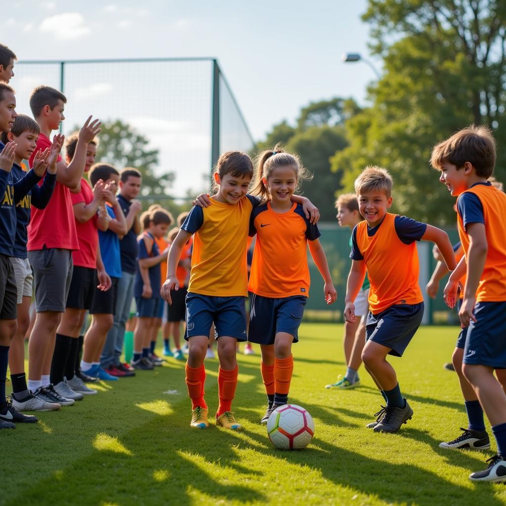 Parents Cheering on Their Children at a U-9 Football Match