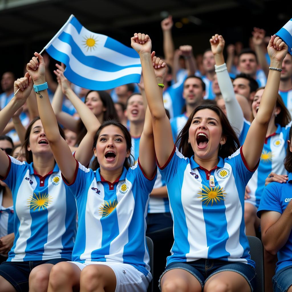 Uruguay Fans Celebrating