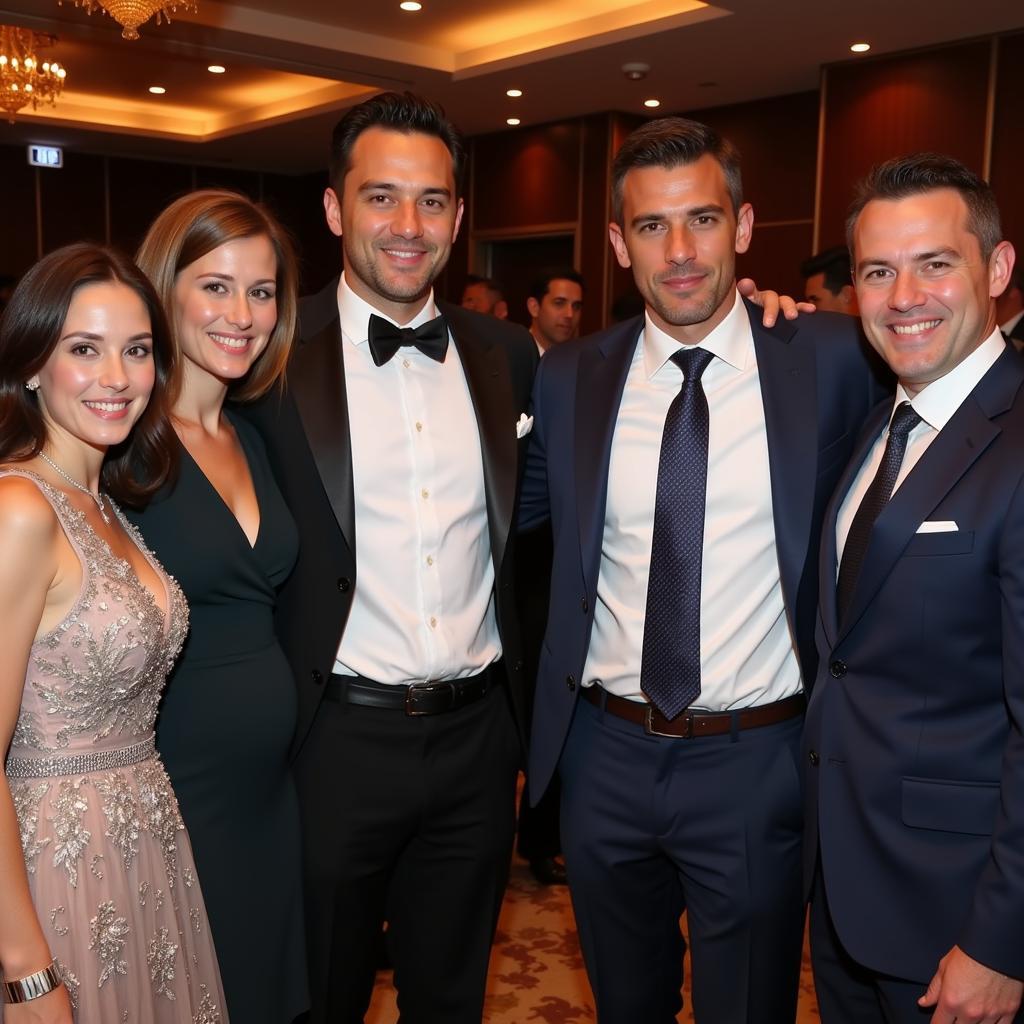 Van Duc with guests at his wedding reception