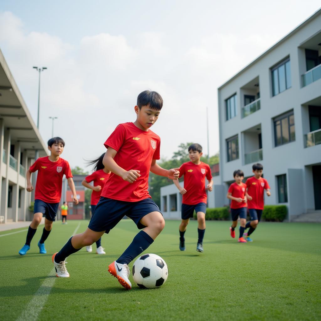 Vietnamese Football Youth Academy Training