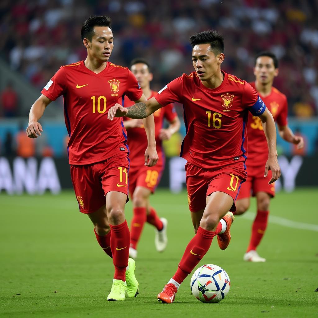 Vietnam National Football Team Players in Action