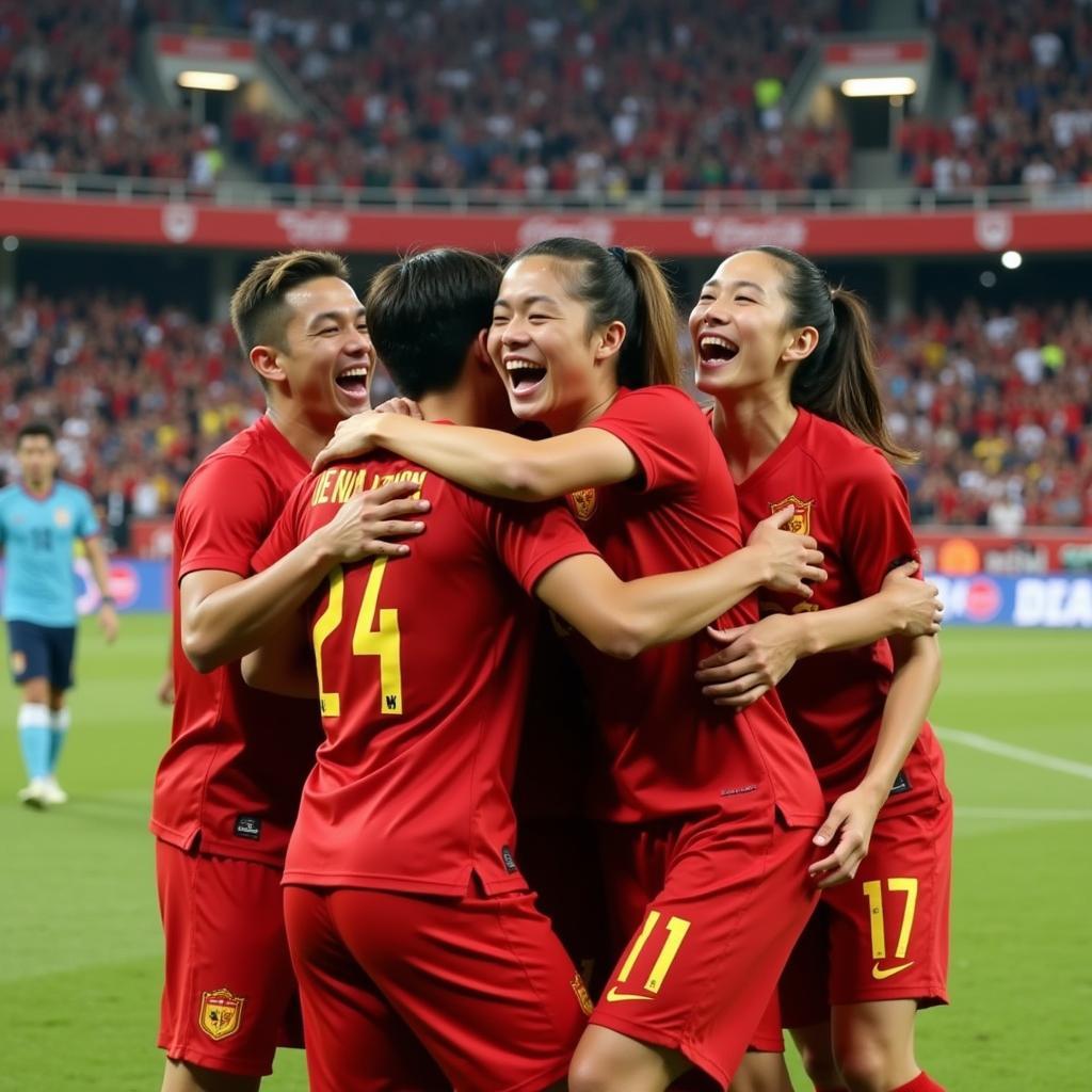 Vietnam U19 Team Celebrating a Goal