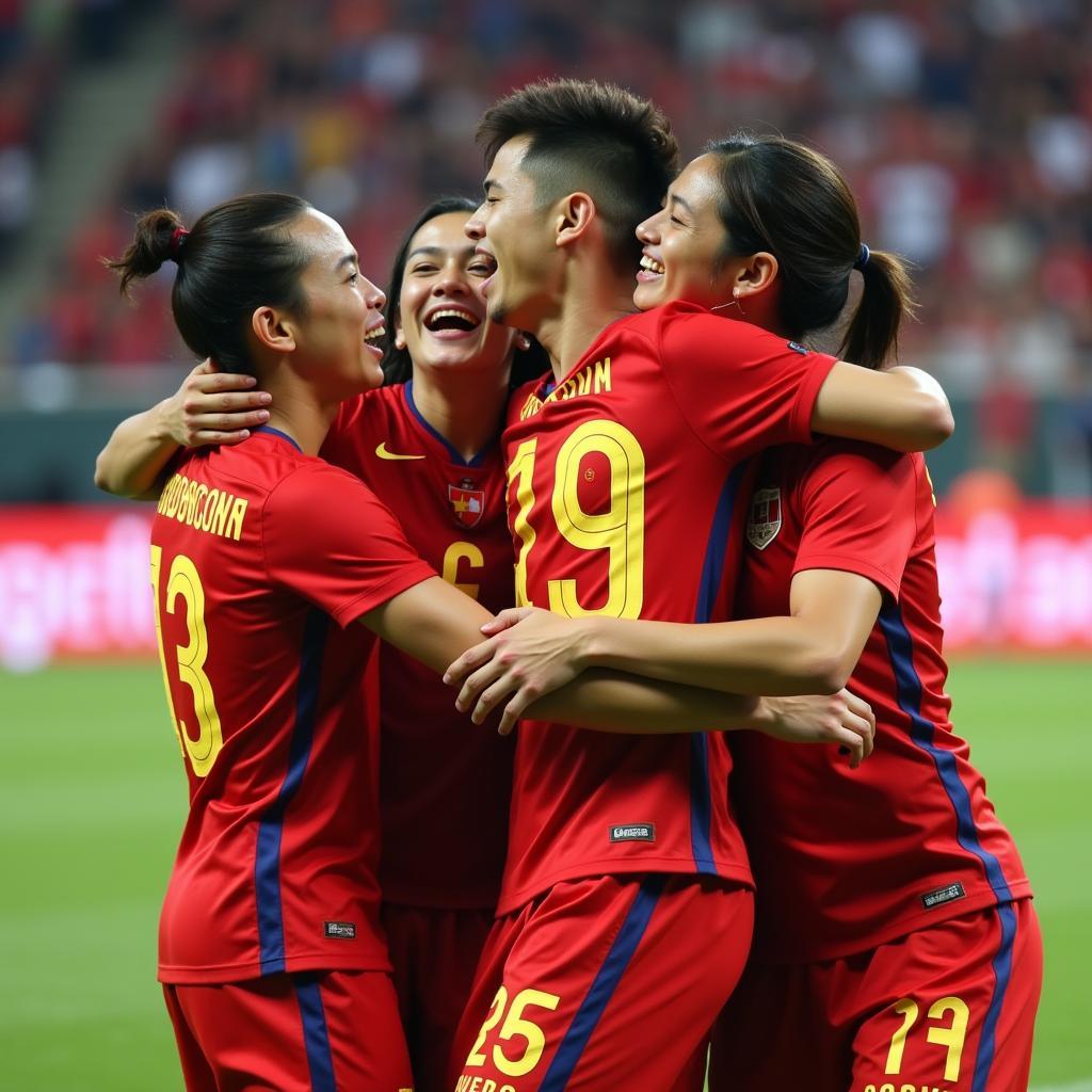 Vietnam U20 Players Celebrating a Goal