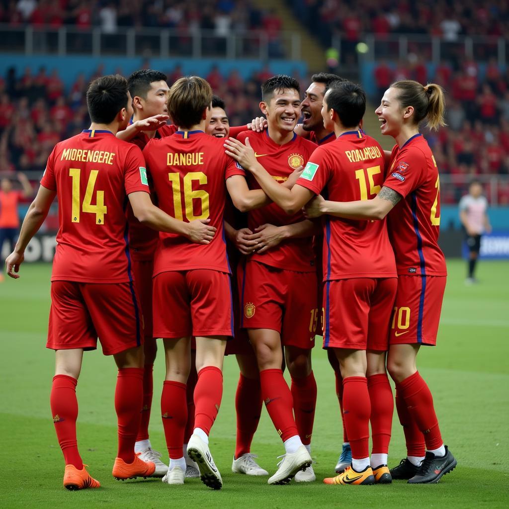 Vietnam U22 Players Celebrating a Victory in 2019