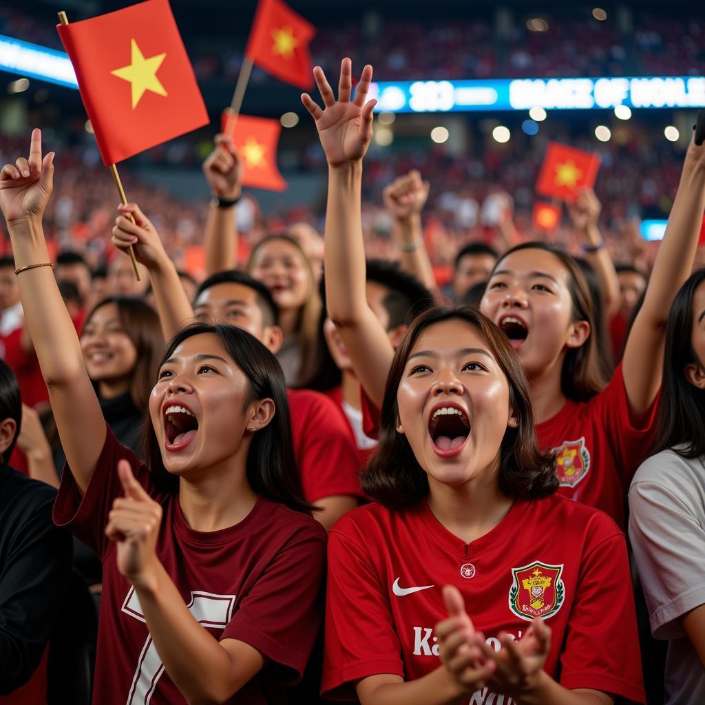 Vietnamese-American Football Fans Cheering