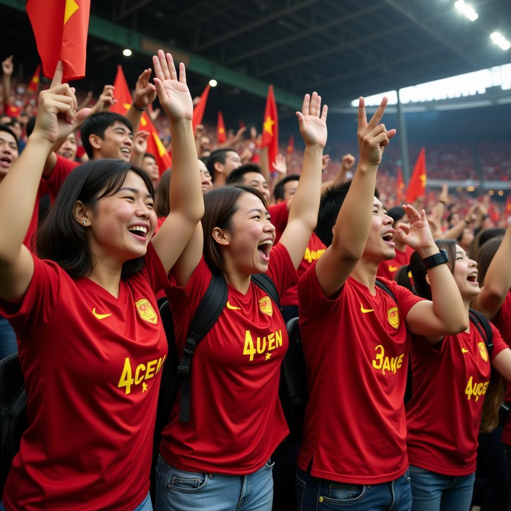 Vietnamese Fans Celebrating Anh Duc's Jordan Goal