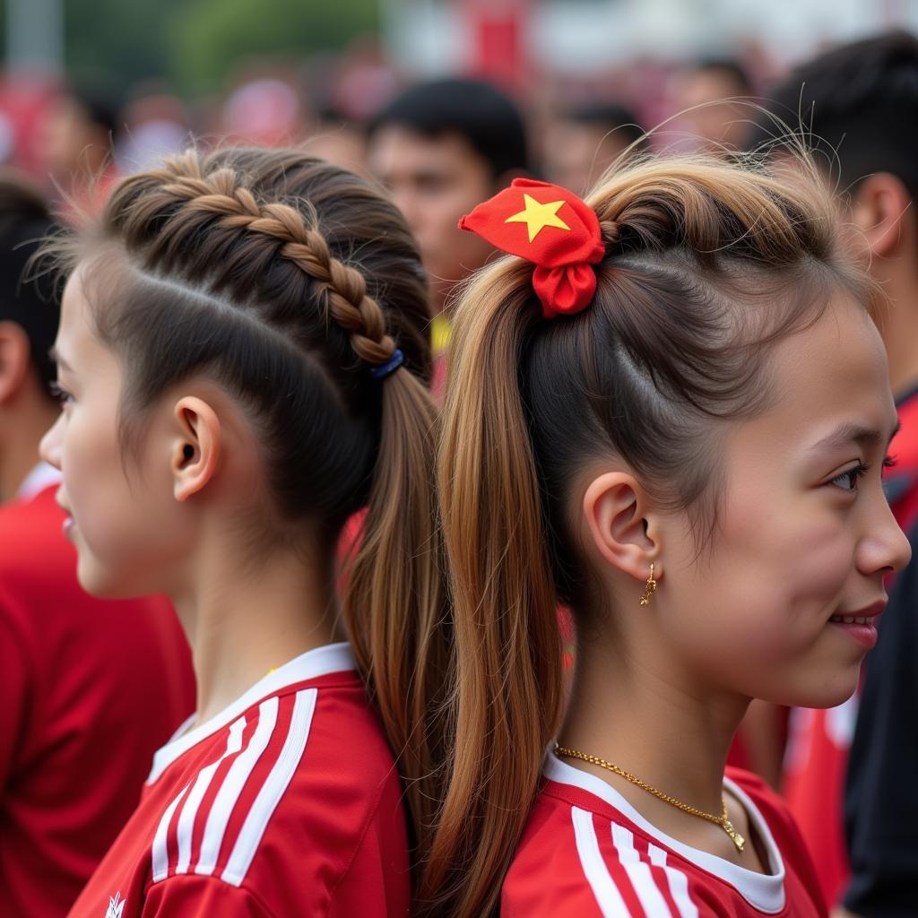 Vietnamese Football Fans Emulating Player Hairstyles