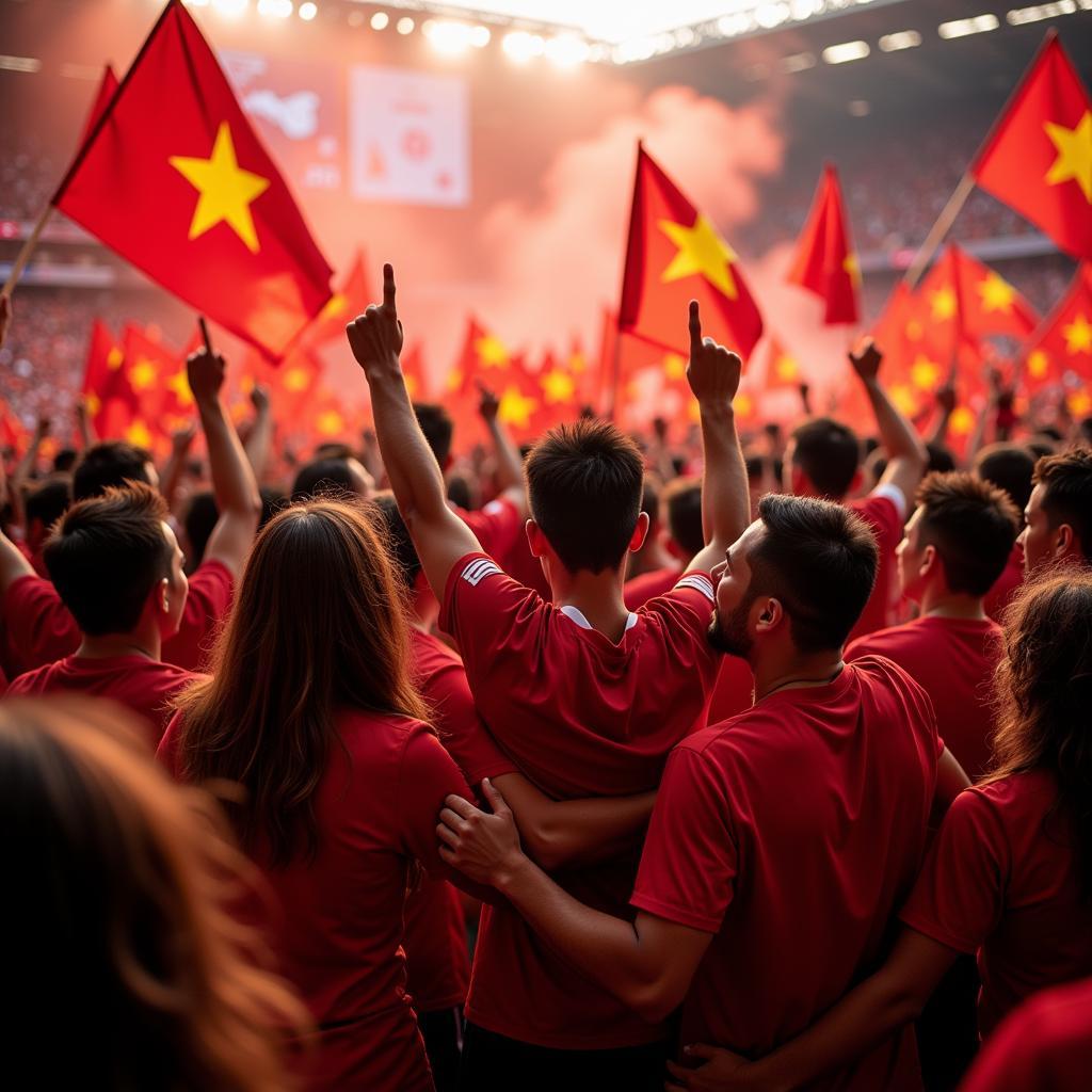 Vietnamese Football Fans Celebrating Victory