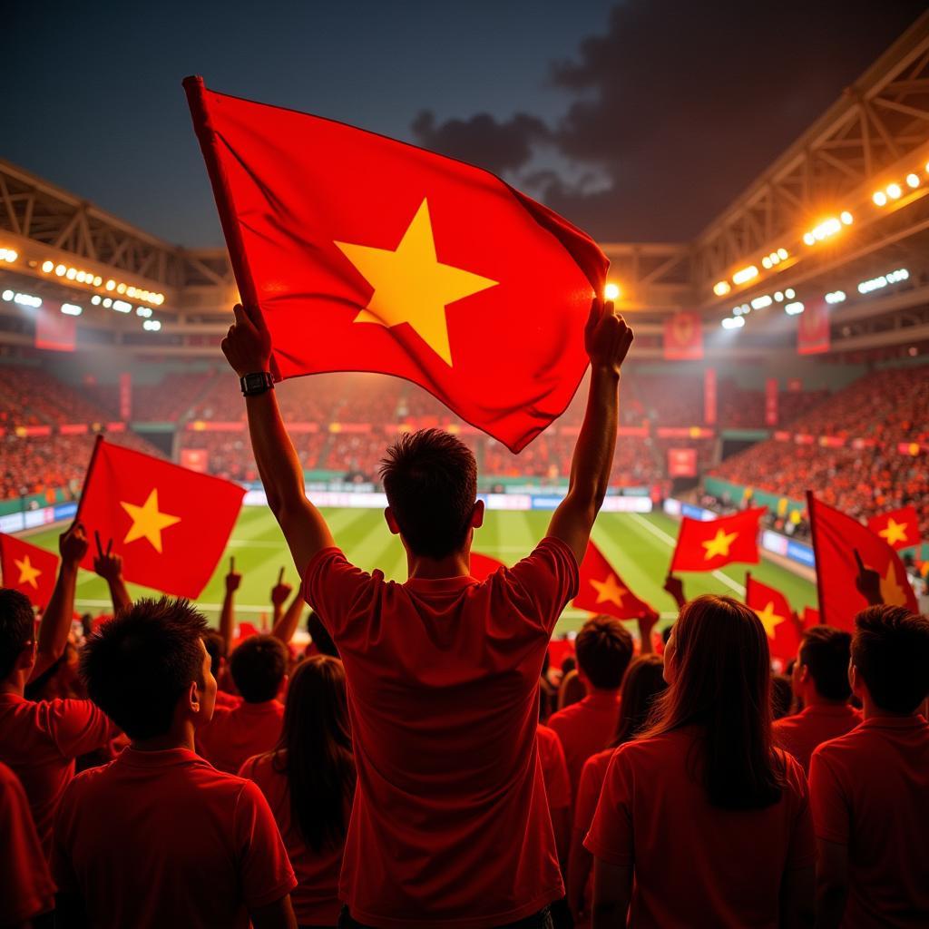 Vietnamese Football Fans Celebrating