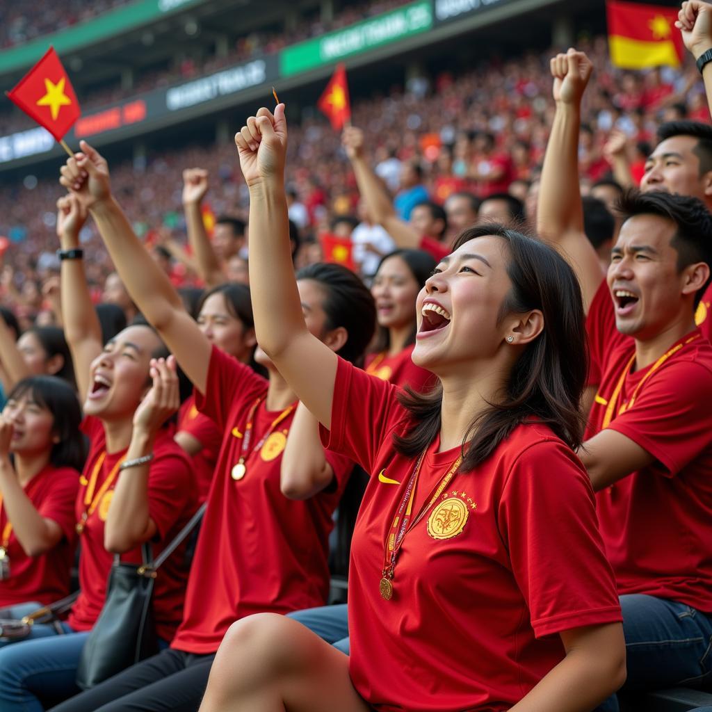 Vietnamese Football Fans Cheering