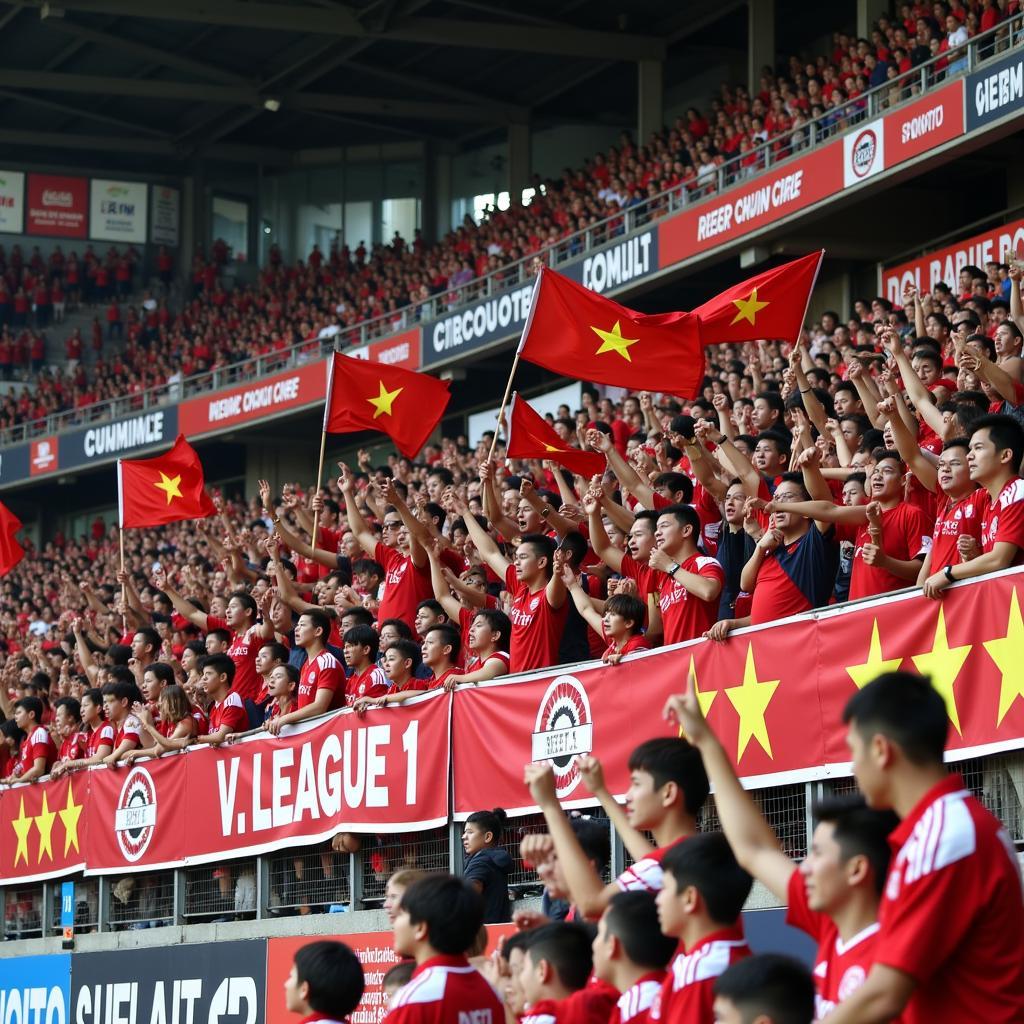 Vietnamese Football Fans Cheering