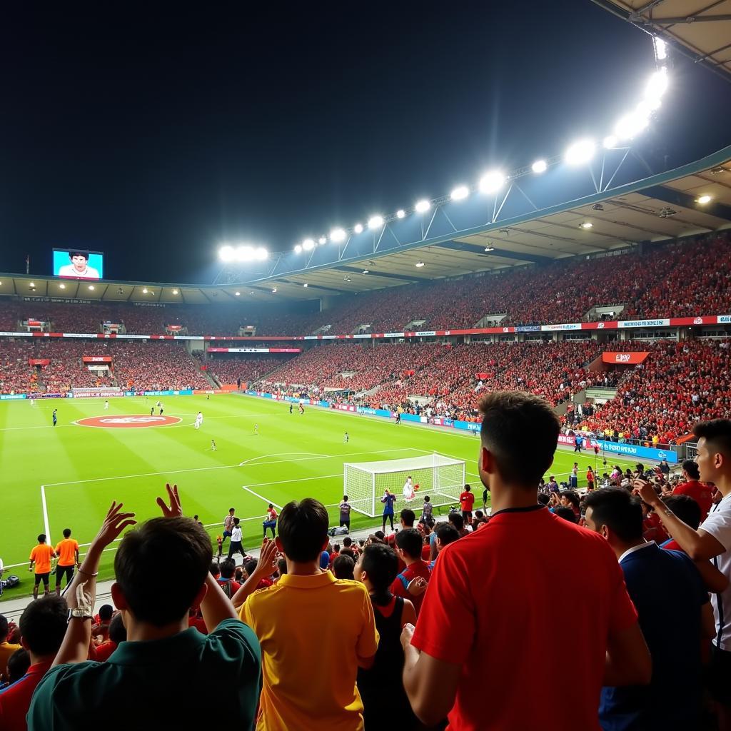 Vietnamese Football Fans Cheering