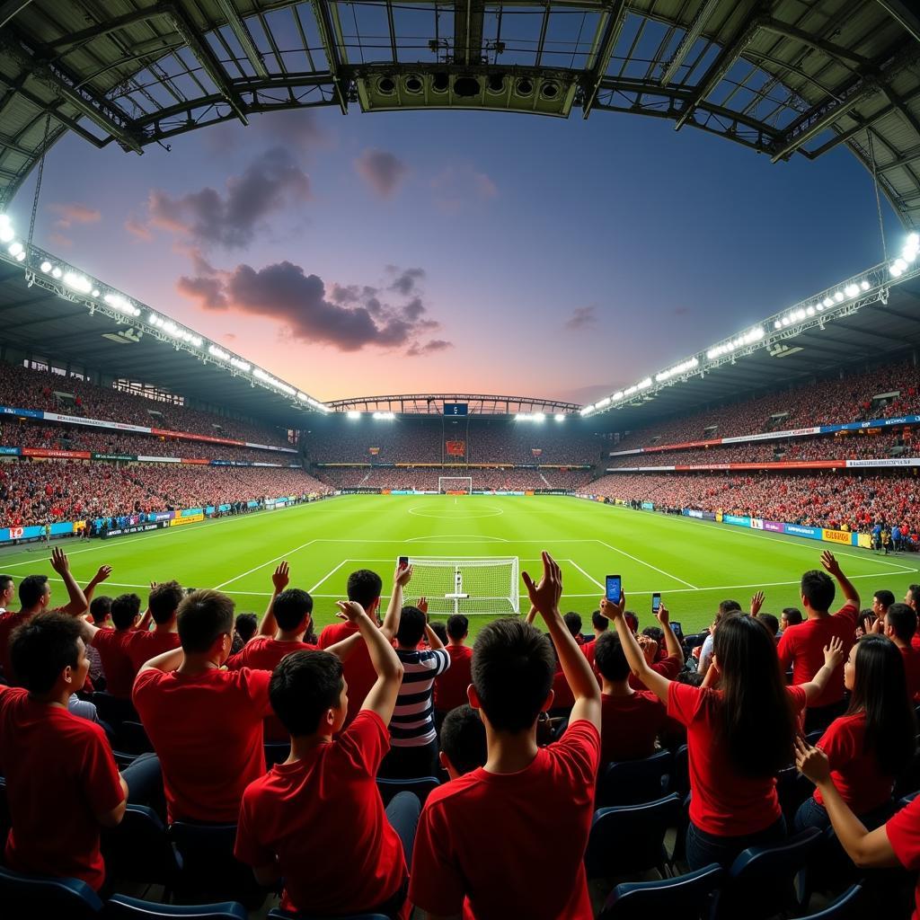 Vietnamese Football Fans in Stadium