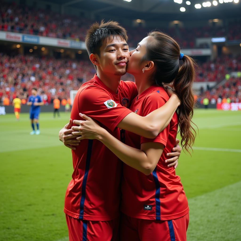 Vietnamese Football Player and Partner