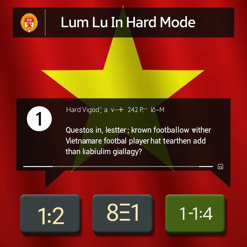 Screenshot of the Vietnamese Football Player Guessing Game in Hard Mode, featuring a challenging question and a timer.