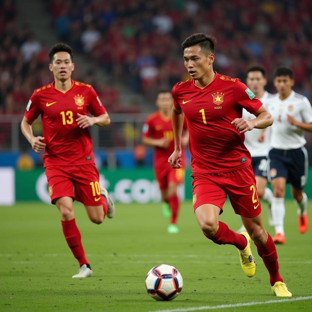 Vietnamese National Football Team in Action