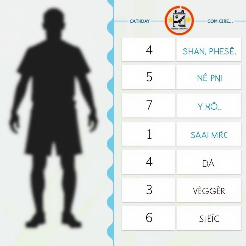 Vietnamese football players quiz game screenshot showing a blurred player's silhouette and multiple-choice options.