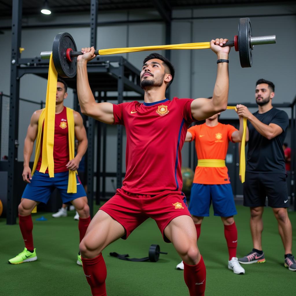 Vietnamese Football Players Strength Training