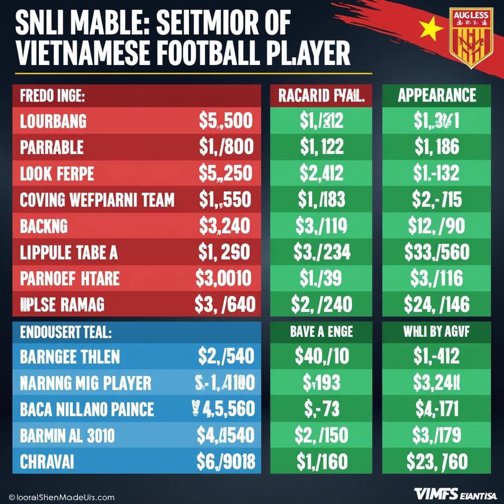 Comparing Salaries of Vietnamese Football Players