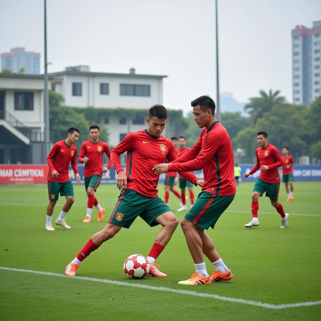 Vietnamese Football Team Training