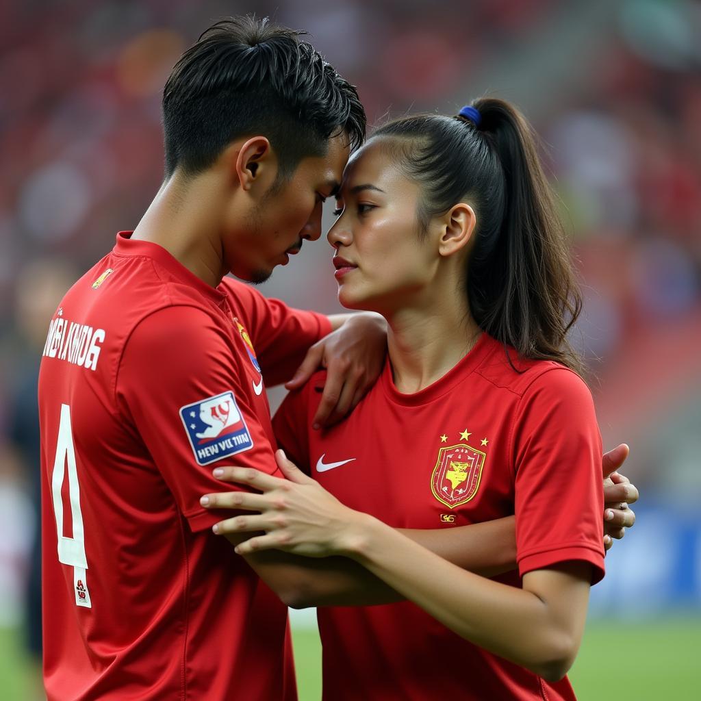 Vietnamese Footballer Wives Supporting Their Husbands