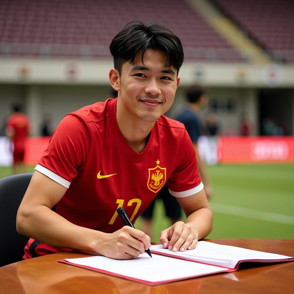 Vietnamese Player Signing Contract