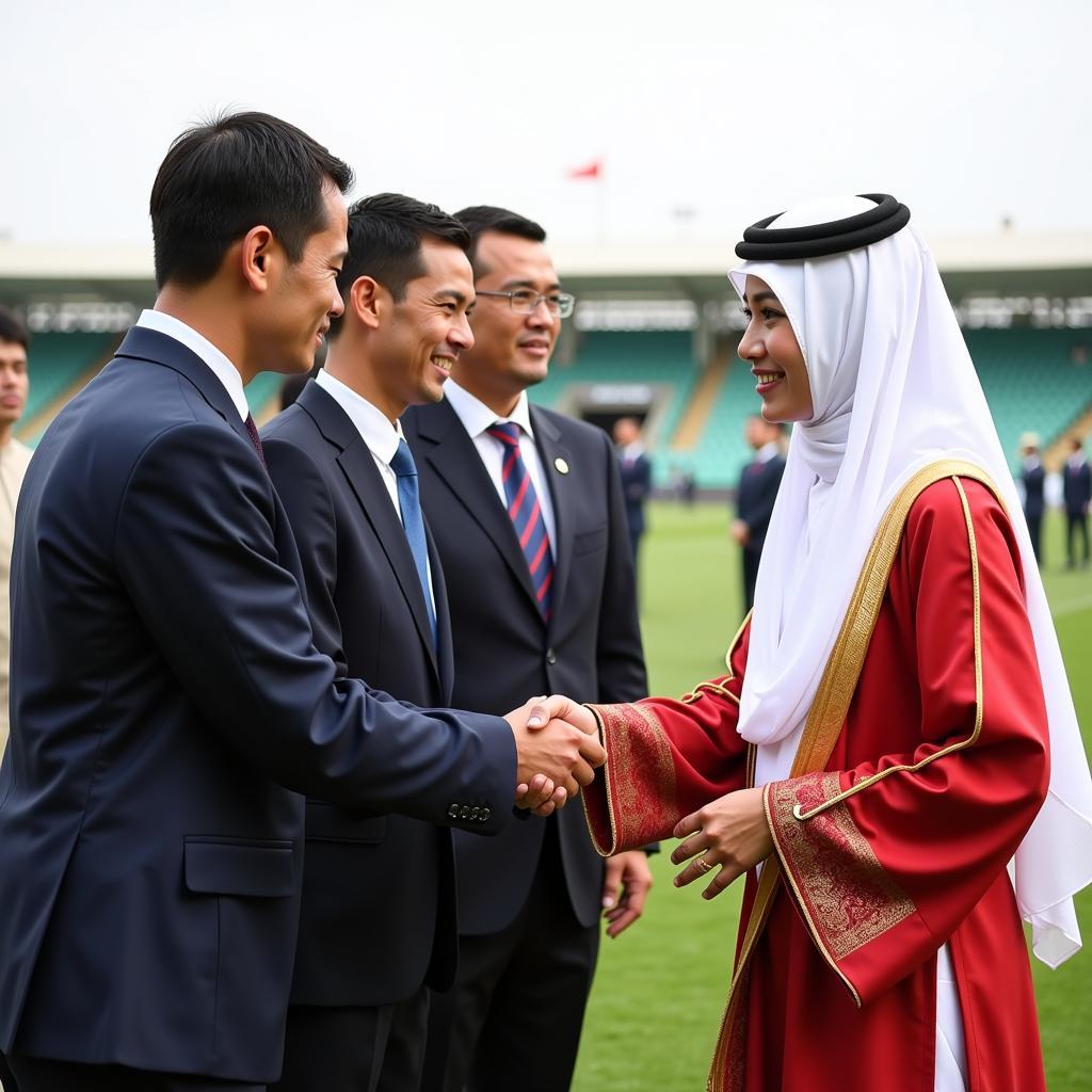 Vietnamese Football Players Meeting UAE Princess