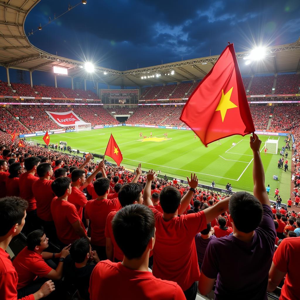 Viettel FC Fans Cheering in the Stadium