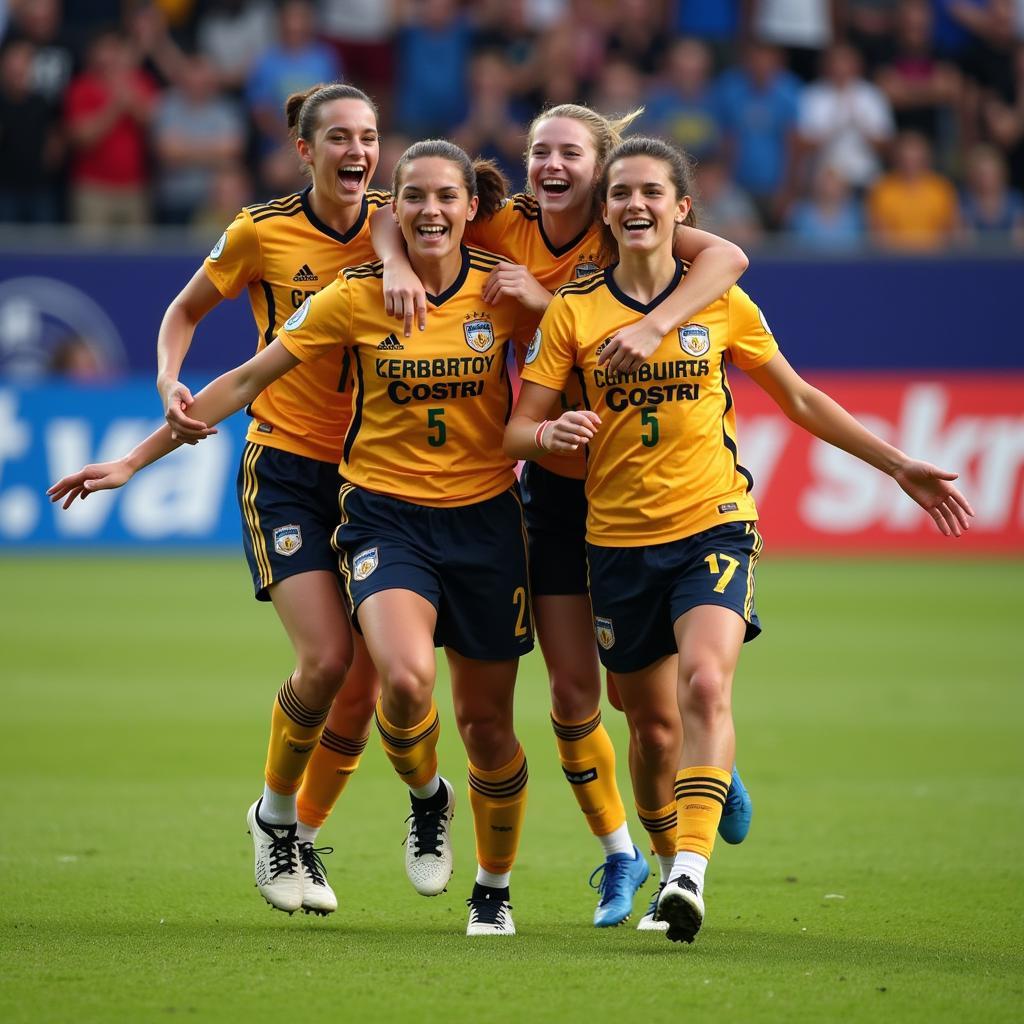 V-League 2014 young players celebrating a goal