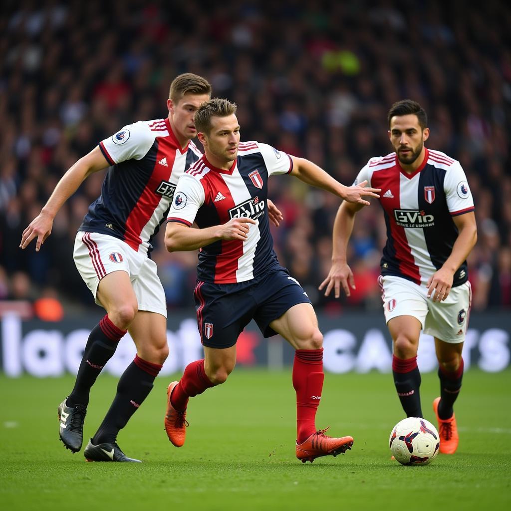 Key West Brom players in action during a match