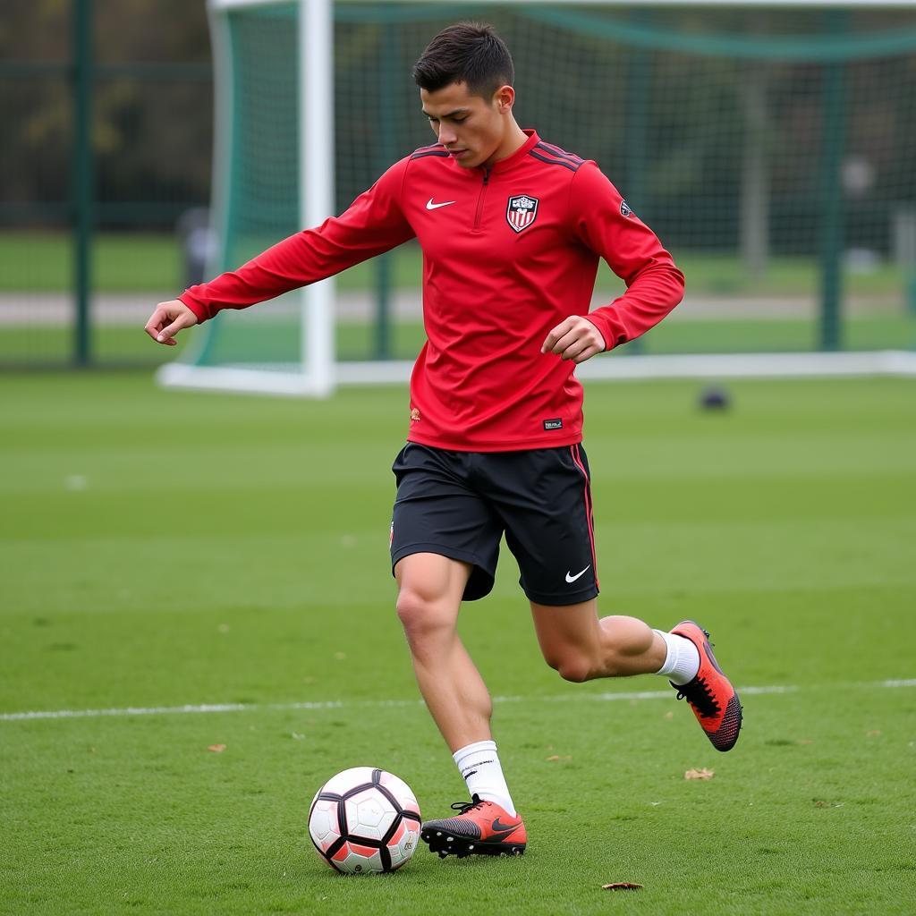 Young Brugge Player Training Like Ronaldo