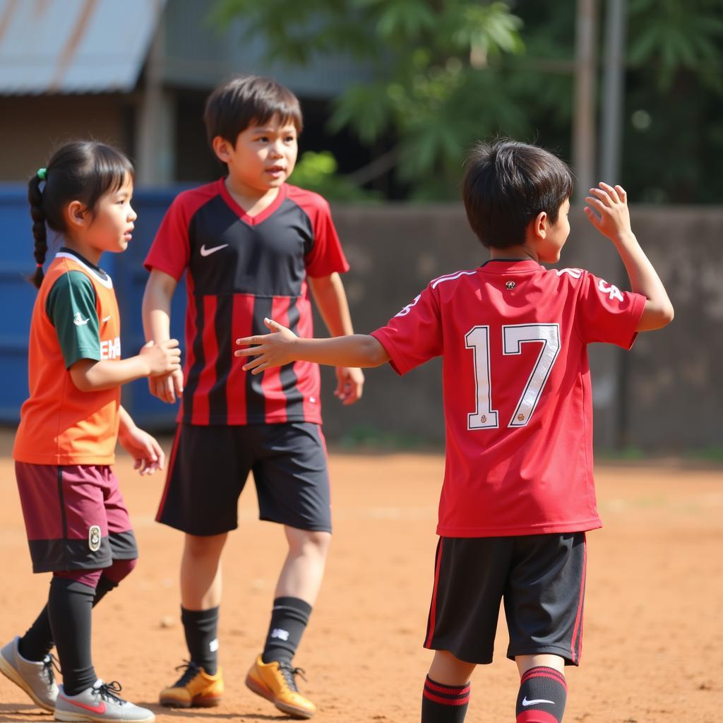 Young Cambodian Footballers Training