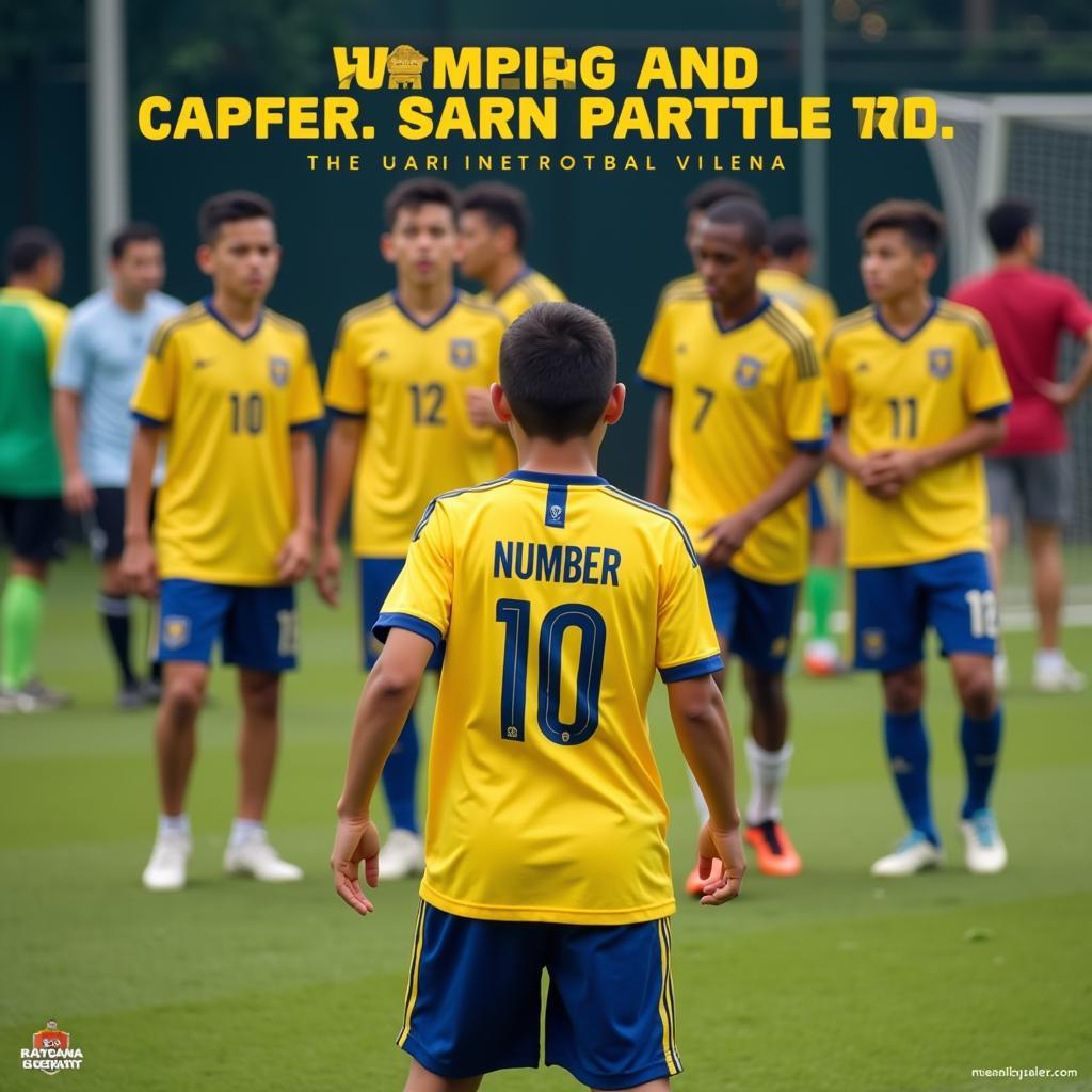 Young Colombian football players training, representing the future of the national team.