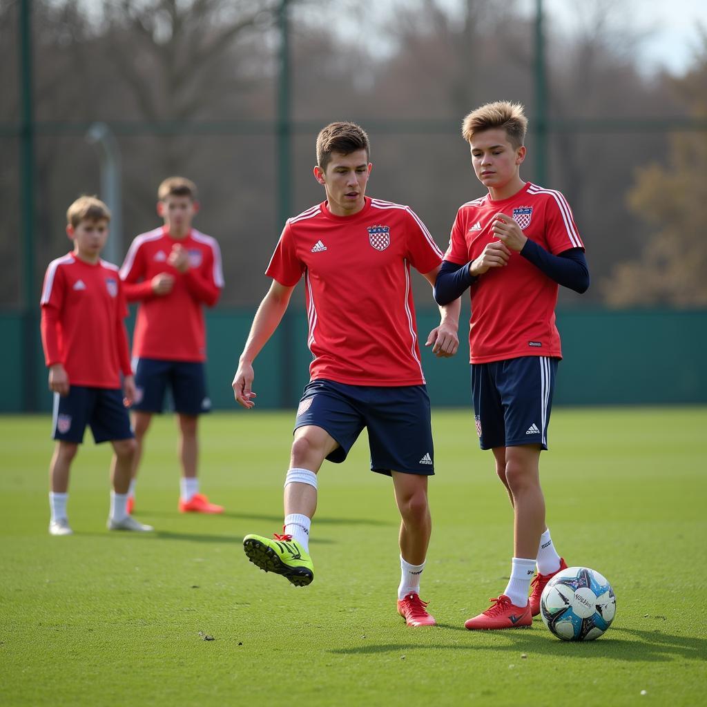 Young Croatian Footballers Training