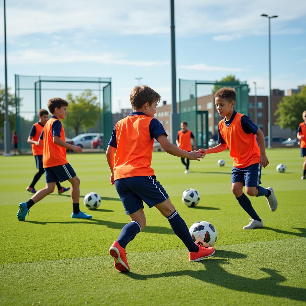 Young Football Players of the 2000 Generation Showcasing Their Skills