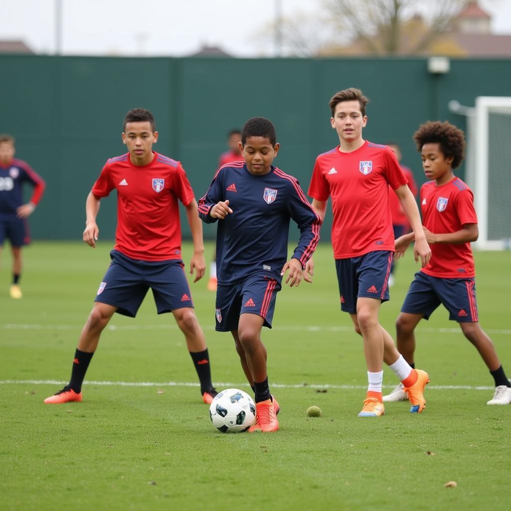 Young Football Players Training in 2014