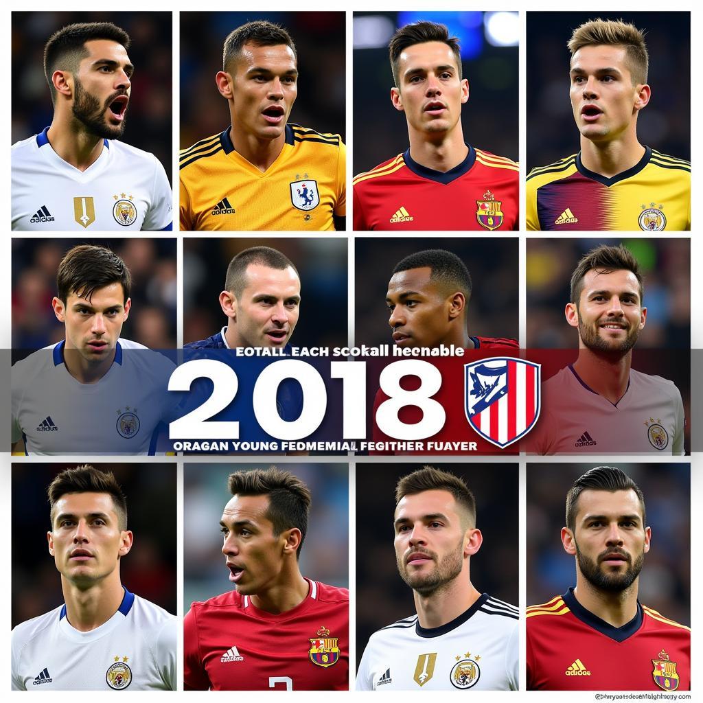 A collage of young football players in 2018