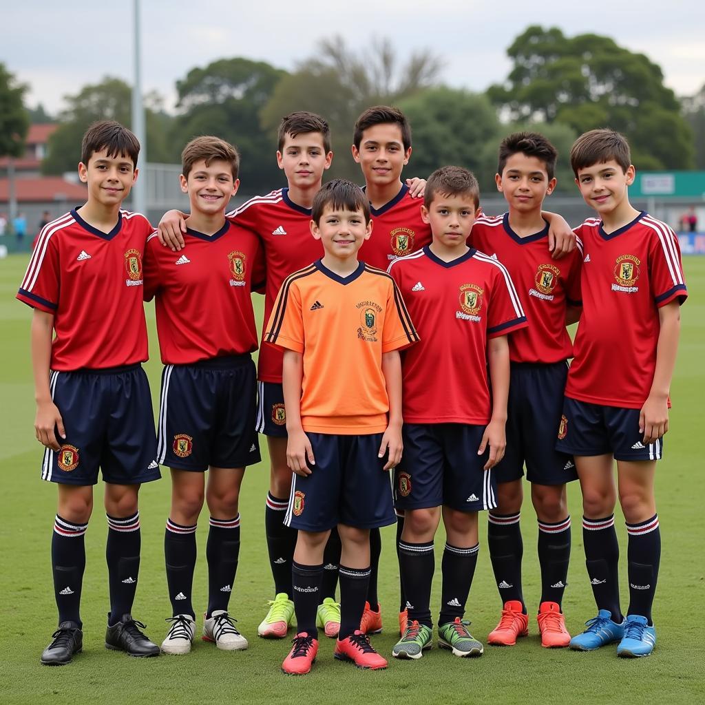 Young Lionel Messi with his Football Team in Rosario, Argentina