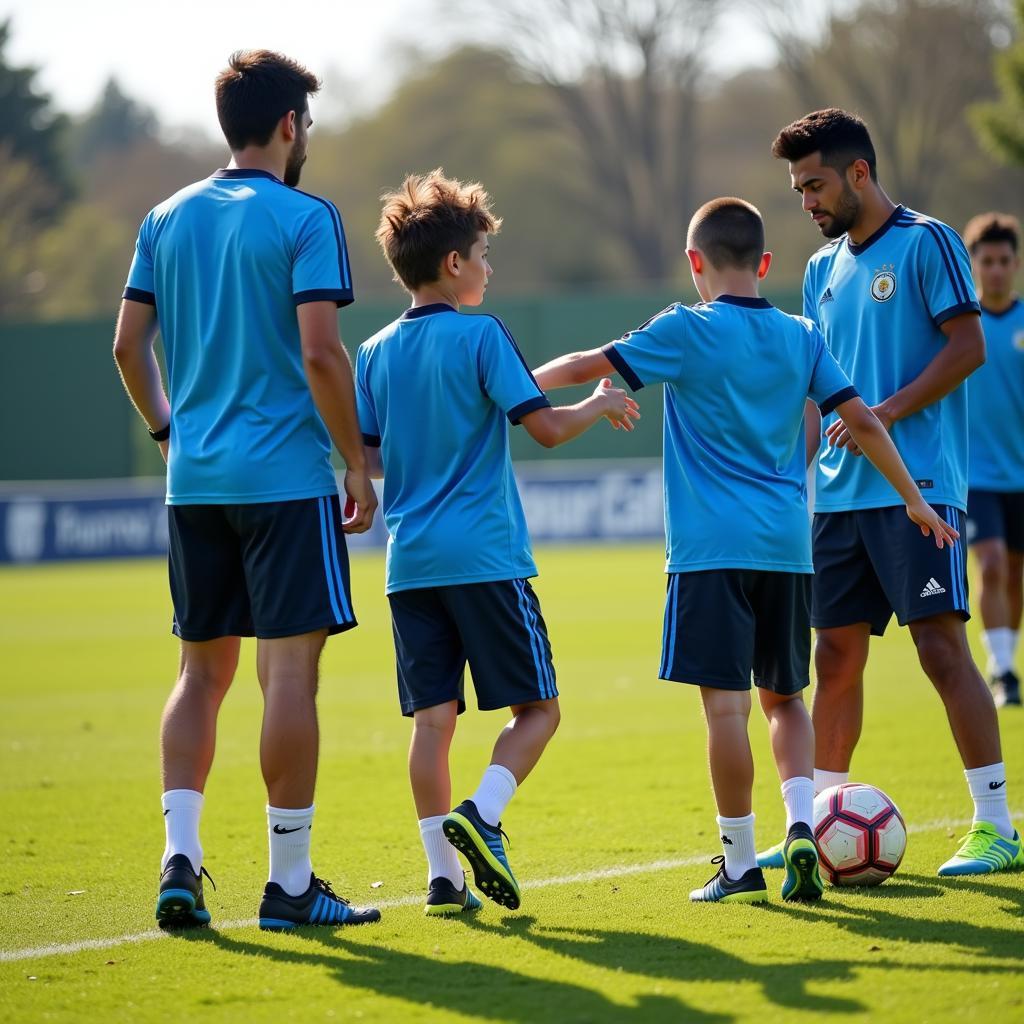 Young Uruguayan footballers training