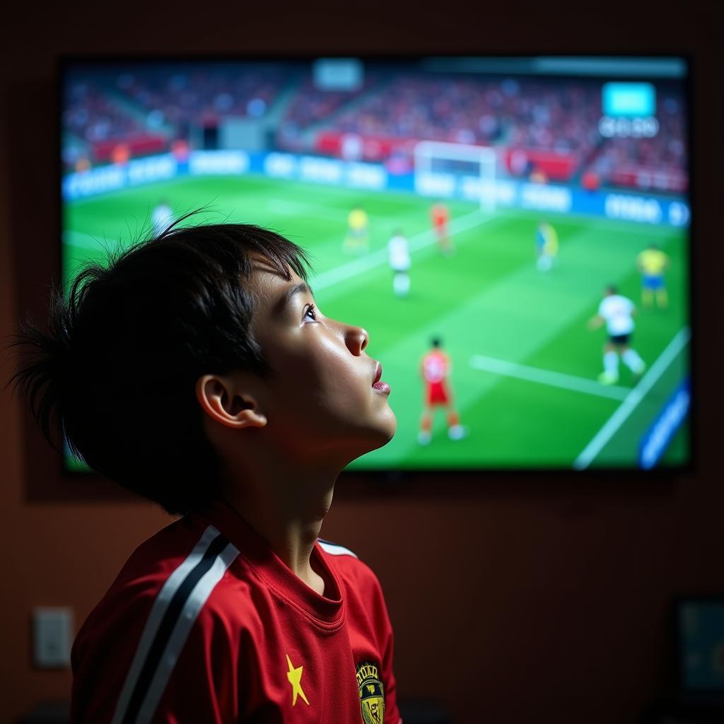 Young Vietnamese Football Player Dreaming of the EPL