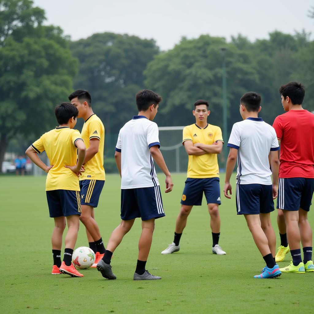 Young Vietnamese Football Players Training