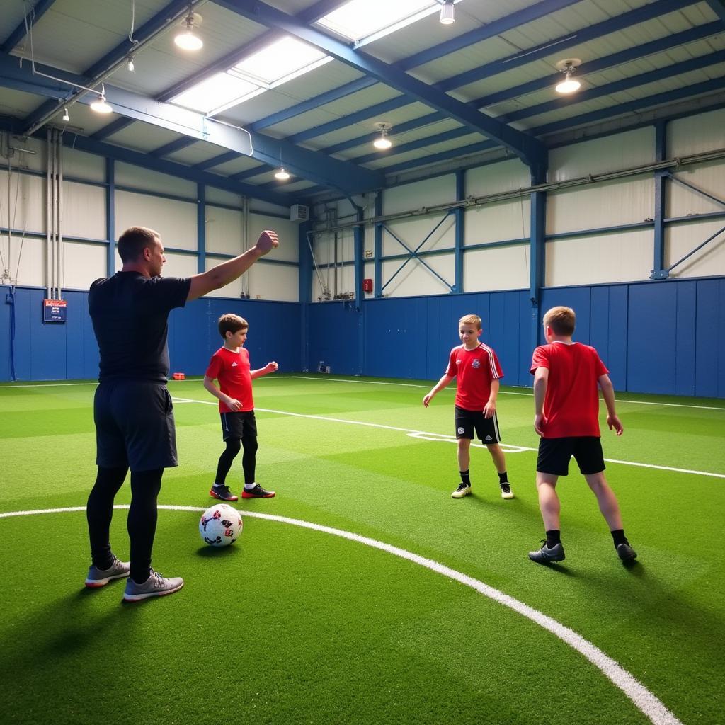 Young Footballers Training at Academy