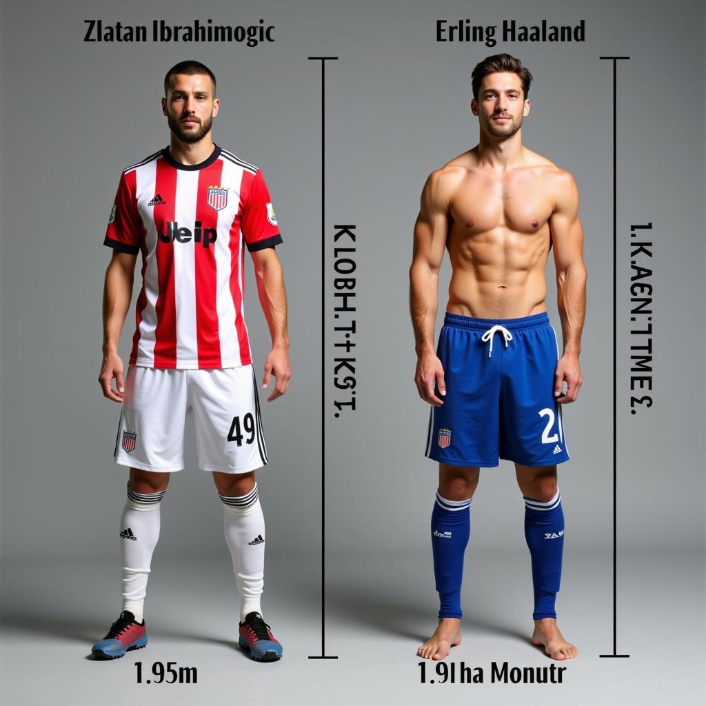 Zlatan and Haaland Height Comparison