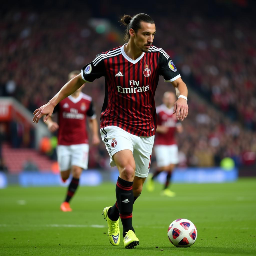 Zlatan Ibrahimovic in Action for AC Milan