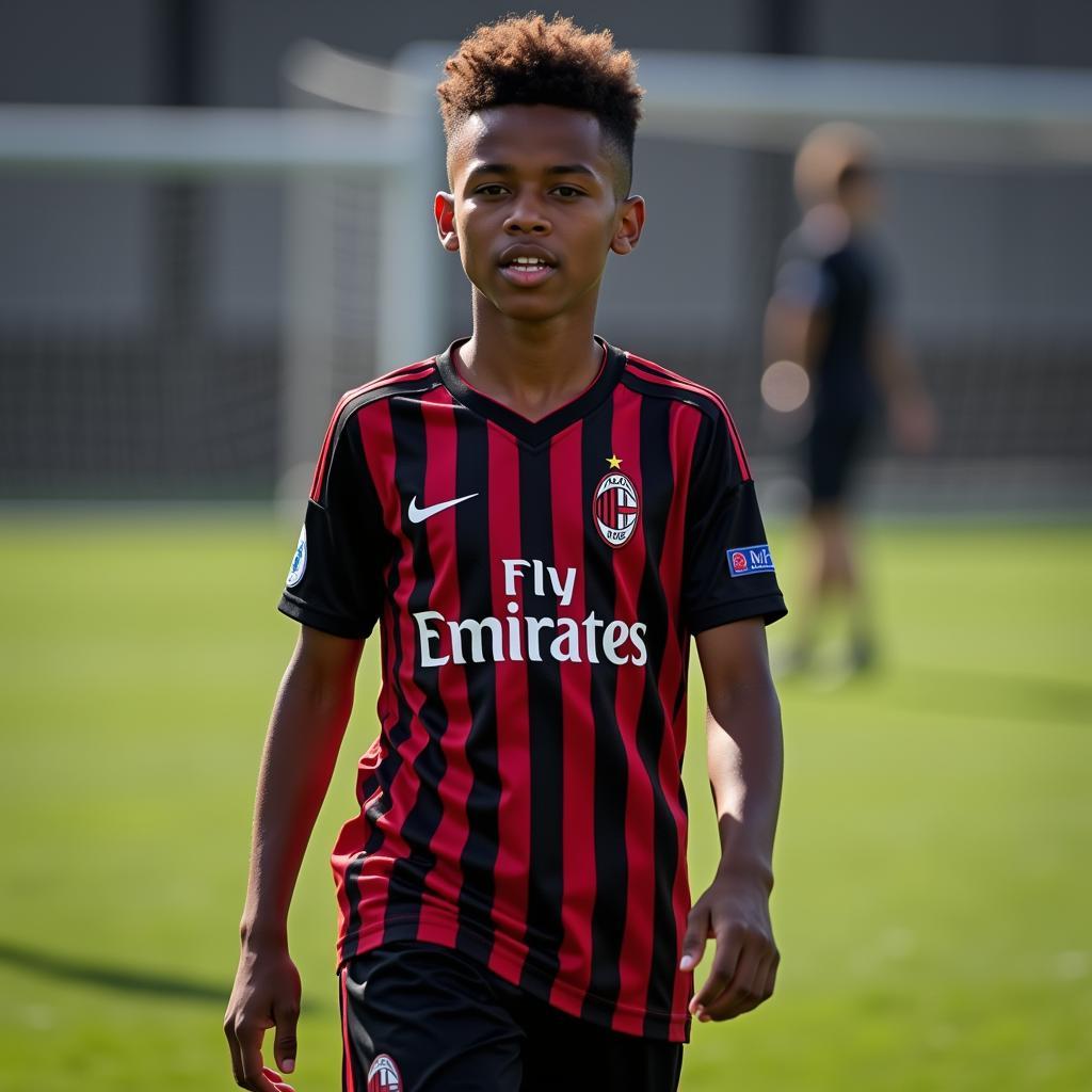 A young AC Milan player aspiring to be the next number 7